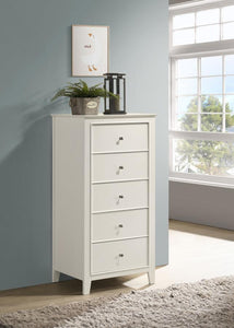 Selena - 5-Drawer Bedroom Chest - Cream White