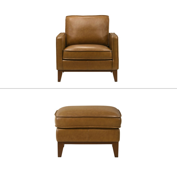 Caspar Chair & Ottoman Caramel