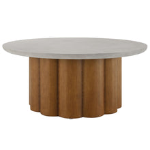 Evelyn - Coffee Table - Faux Concrete Top & Walnut  Finish