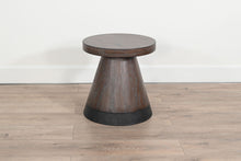 Malibu - Nesting Accent Table Set With Round Wood Stool - Weathered Rum