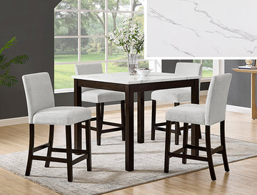 Lennon 5 Piece Counter Height Dining Set – Brown