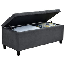 Samir - Fabric Upholstered Tufted Storage Bench - Charcoal