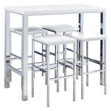 Natividad 5 Piece Pub Height Bar Table Set – White High Gloss