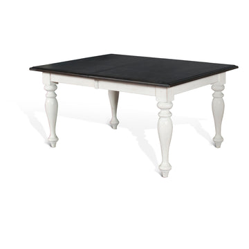 Carriage House - Rectangular Dining Table With Extensions - Cottage White / Europen Dark