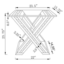 Bonnie - X-Base Rectangle Glass Top End Table - Mirror