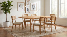 Fabra 7 Piece 79-inch Rectangular Dining Set – Honey / Wheat