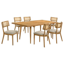 Fabra 7 Piece 79-inch Rectangular Dining Set – Honey / Wheat