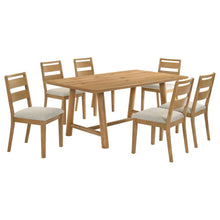 Duncan 7 Piece Rectangular Wood Dining Table Set – Washed Oak