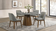 Franklin 5 Piece 50-inch Round SmartTop™ Dining Set – Grey / Dark Brown