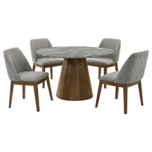 Franklin 5 Piece 50-inch Round SmartTop™ Dining Set – Grey / Dark Brown