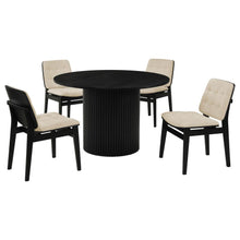 Hamlyn 5 Piece Round Dining Set – Black