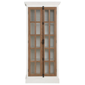 Tammi - 2 Door Wood Tall Cabinet Distressed White And Brown - Distressed White And Brown