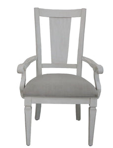 Katia - Arm Chair (Set of 2) - Light Gray & Weathered White