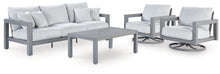 Hurley Park - 4 Pc. - Outdoor Sofa, 2 Lounge Chairs And Coffee Table - Gray