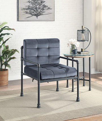 Brantley - Accent Chair - Gray Velvet & Sandy Gray