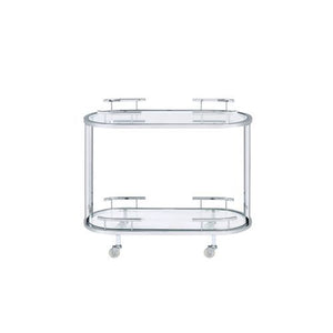 Piffo - Serving Cart - Clear Glass & Chrome Finish