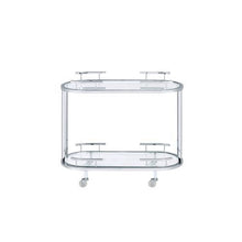 Piffo - Serving Cart - Clear Glass & Chrome Finish