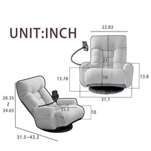 Adjustable Swivel Lounge Chair With 360 Degree Rotating Seat And Headrest Support