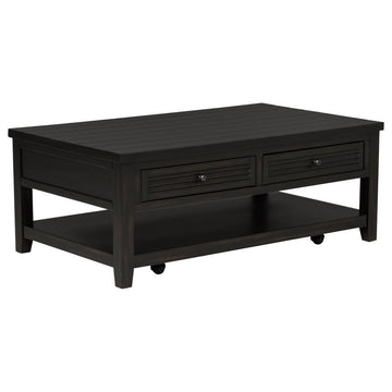 Concord - 2-Drawer Rectangular Coffee Table - Distressed Java