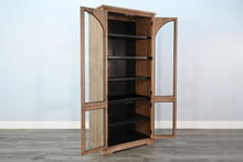 Elena - Tall Wood Cabinet With Arched Glass Doors