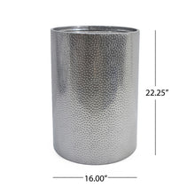 Modern Round Accent Table With Hammered Surface