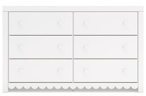 Mollviney - White - Six Drawer Dresser