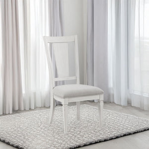 Katia - Side Chair (Set of 2) - Light Gray Linen & Weathered White