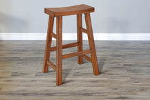 Sedona - 30" Saddle Seat Stool With Wood Seat (Set of 2) - Rustic Oak