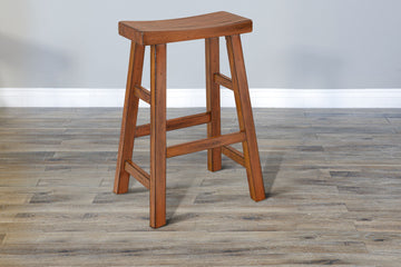 Sedona - 30" Saddle Seat Stool With Wood Seat (Set of 2) - Rustic Oak