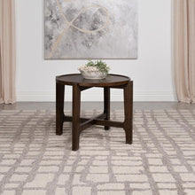 Cota - Round Solid Wood End Table - Dark Brown