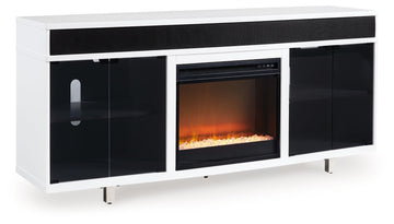 Gardoni - 72" TV Stand With Electric Fireplace - White / Black