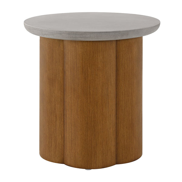 Evelyn End Table Faux Concrete Top & Walnut