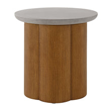 Evelyn - End Table - Faux Concrete Top & Walnut  Finish