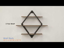 Brantley - 31" Wall Rack With 3 Shelves - Oak & Sandy Black