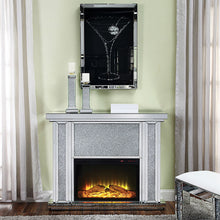 Noralie - LED Electric Fireplace - Mirrored & Faux Diamonds