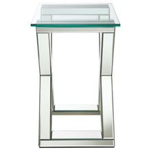 Bonnie - X-Base Rectangle Glass Top End Table - Mirror