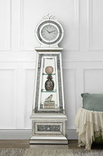 Noralie - 63" Faux Diamonds Grandfather Clock With LED - Mirrored