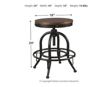 Valebeck - Swivel Barstool (Set of 2) - Brown / Black