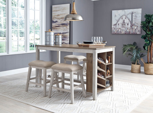 Skempton Counter Table Set with Storage at Savon Furniture Gallery, Visalia CA