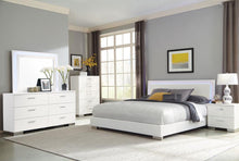 Felicity 5 Piece Queen Bedroom Set with LED Mirror – White High Gloss