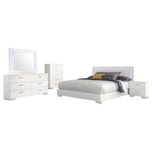 Felicity 5 Piece Queen Bedroom Set with LED Mirror – White High Gloss