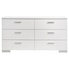 Felicity 5 Piece Queen Bedroom Set with LED Mirror – White High Gloss