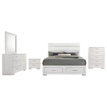 Felicity 5 Piece Queen Platform Bedroom Set – White High Gloss