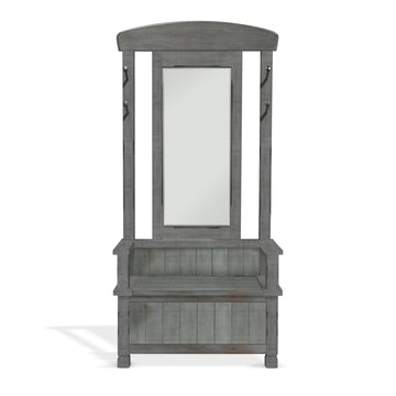 4-Hook Farmhouse Wood Hall Tree - Little Boy Blue