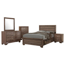 Kauffman 5 Piece Queen Storage Bedroom Set – Washed Taupe