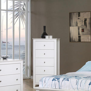 Selena - 5-Drawer Bedroom Chest - Cream White