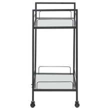 Curltis - 2-Tier Rectangular Glass Shelf Metal Bar Cart - Black