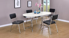 Retro 5 Piece Oval Dining Table Set – White / Black