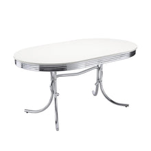 Retro 5 Piece Oval Dining Table Set – White / Black