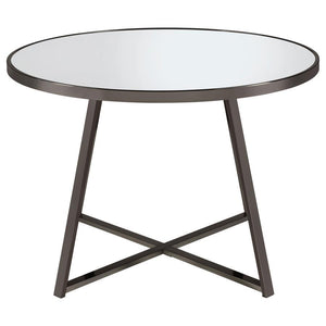 Jillian - 5 Piece Round Mirror Top Dining Set - Black Nickel